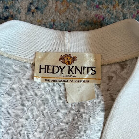 Vintage 1970's White Knit Open Front Cardigan Vest - Picture 4 of 4